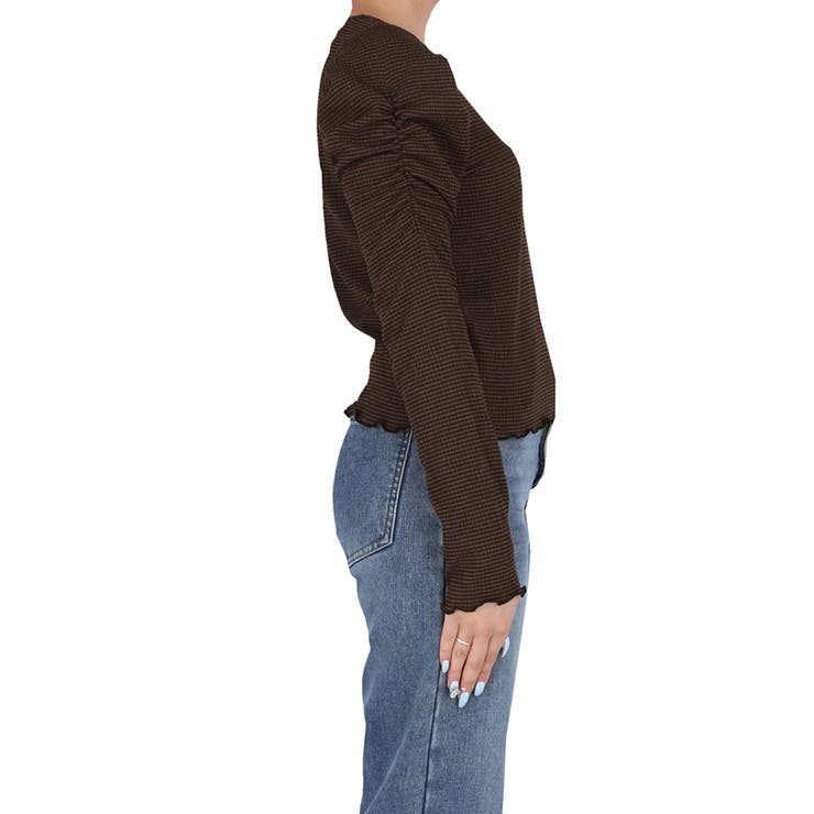 クレープシャーリングパフスリーブトップス | coca | 詳細画像10 