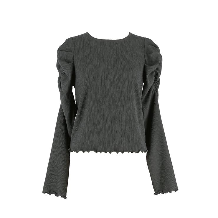 クレープシャーリングパフスリーブトップス | coca | 詳細画像7 