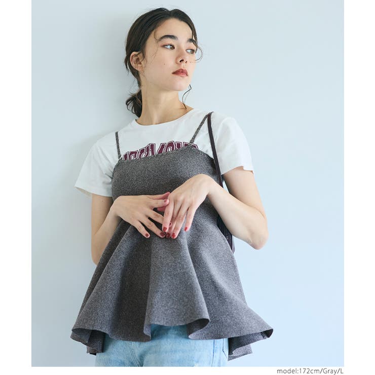 ［Gray］ | 【新色追加！】スポンディッシュニットキャミソール | coca