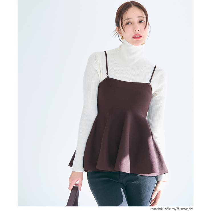 ［Brown］ | 【新色追加！】スポンディッシュニットキャミソール | coca