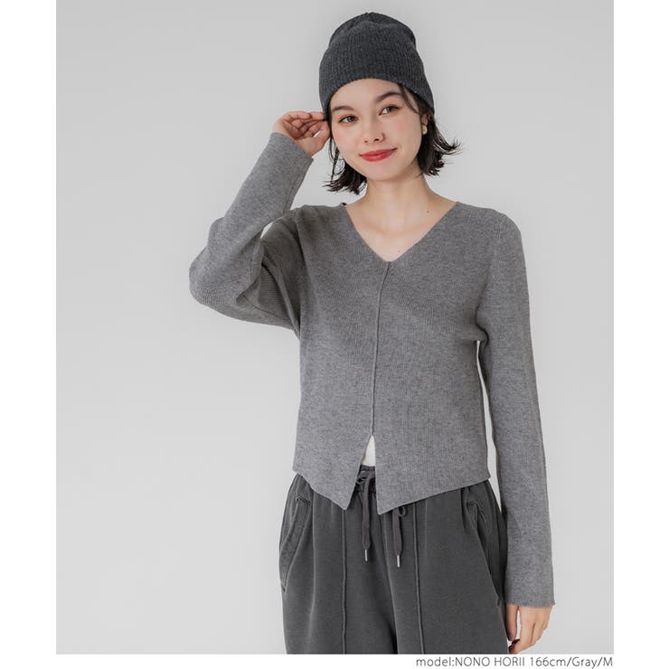 フロントスリットニットトップス[品番：PA000016550]｜coca