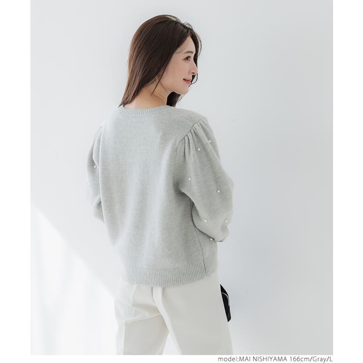 パール付きニットトップス[品番：PA000016638]｜coca（コカ）の
