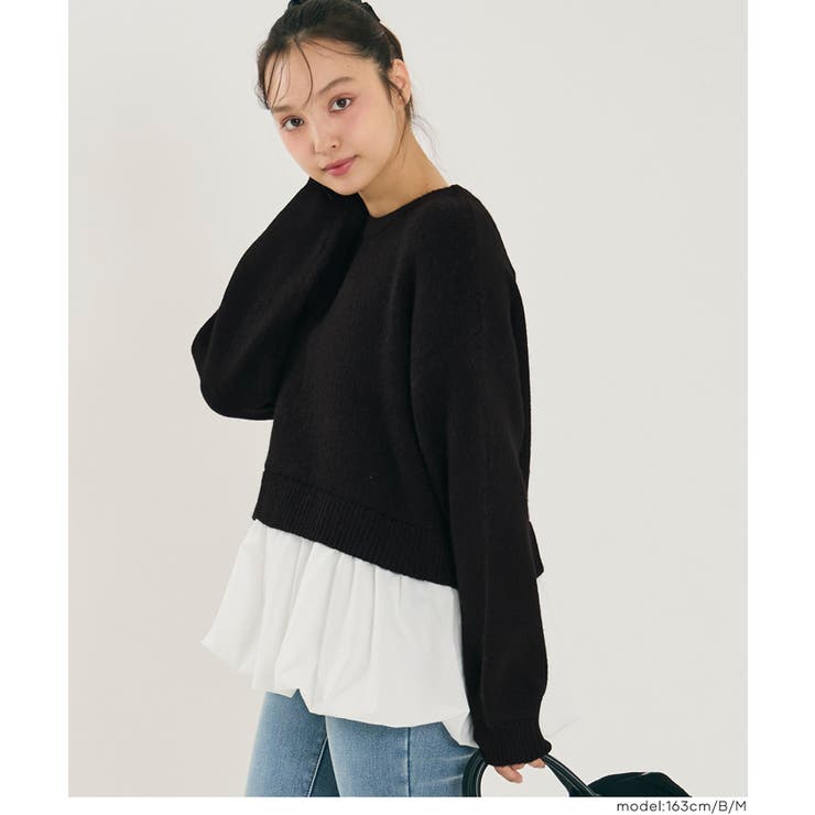 【再入荷】バルーンレイヤードニットトップス | coca | 詳細画像15 