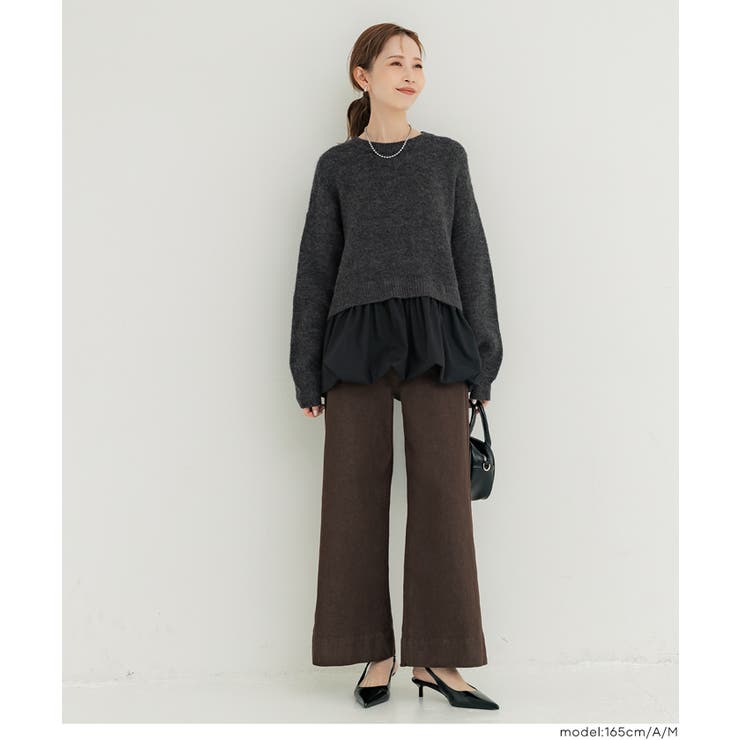 【再入荷】バルーンレイヤードニットトップス | coca | 詳細画像7 