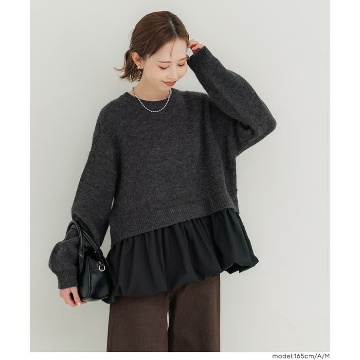 【再入荷】バルーンレイヤードニットトップス | coca | 詳細画像8 