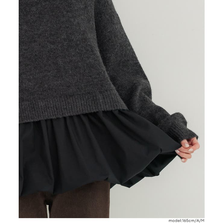 【再入荷】バルーンレイヤードニットトップス | coca | 詳細画像9 