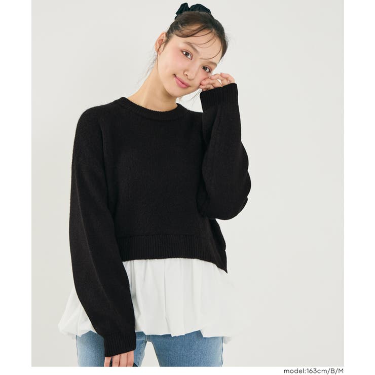 ［B］ | 【再入荷】バルーンレイヤードニットトップス | coca