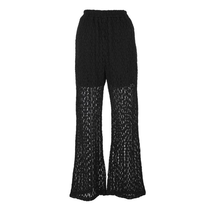 ストレッチチュールレース フレアパンツ レディース[品番