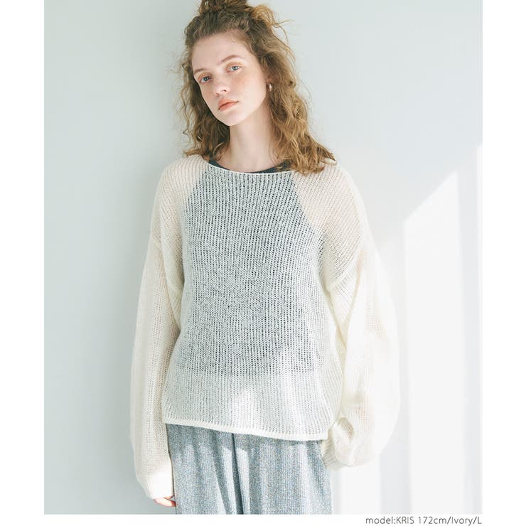 シアーメッシュニットトップス レディース | coca | 詳細画像11 