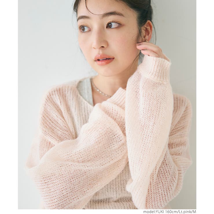 シアーメッシュニットトップス レディース | coca | 詳細画像16 