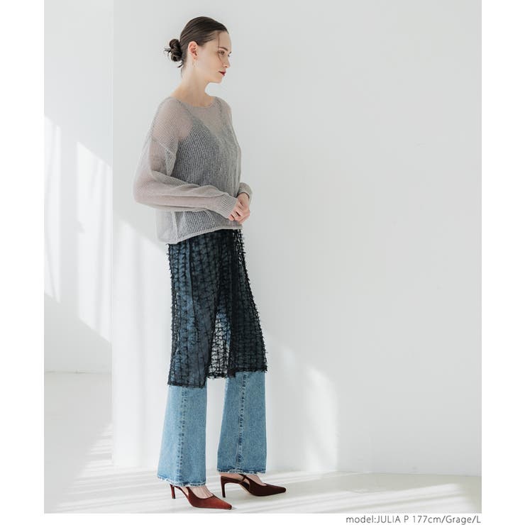 シアーメッシュニットトップス レディース | coca | 詳細画像18 