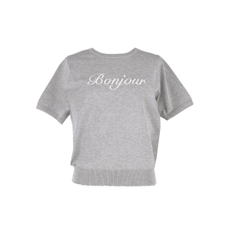 シャリ感レーヨンロゴ刺繍ニット レディース | coca | 詳細画像2