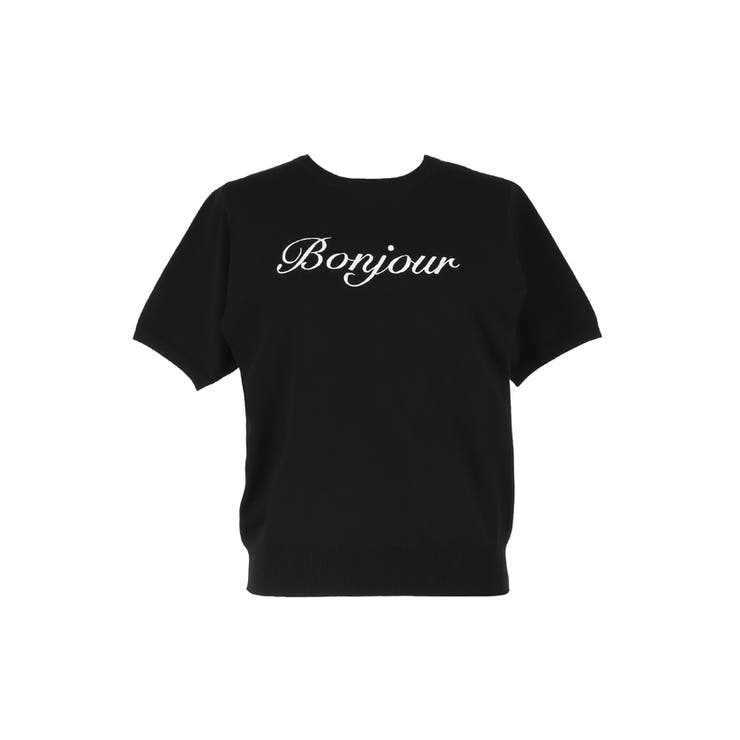 シャリ感レーヨンロゴ刺繍ニット レディース | coca | 詳細画像3