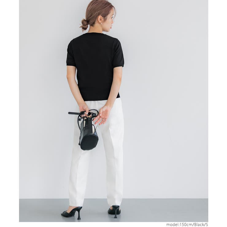 シャリ感レーヨンロゴ刺繍ニット レディース | coca | 詳細画像9