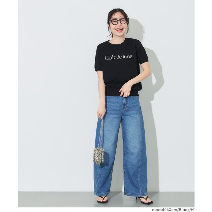 〈26ss新色登場〉涼しげな素材感が魅力の、シャリ感レーヨンロゴ刺繍ニット | coca | 詳細画像14 