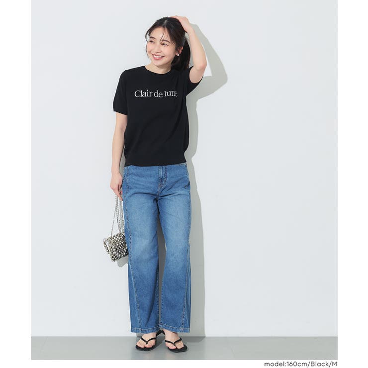 〈26ss新色登場〉涼しげな素材感が魅力の、シャリ感レーヨンロゴ刺繍ニット | coca | 詳細画像10 