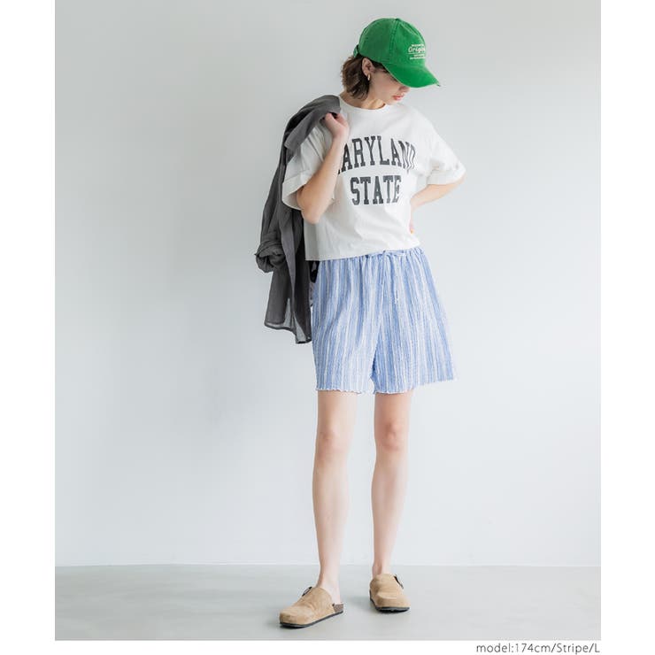 クロスシャーリングショートパンツ レディース | coca | 詳細画像17 