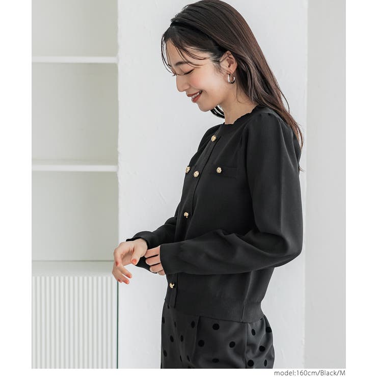 ゴールドボタンニットプルオーバー レディース | coca | 詳細画像8 