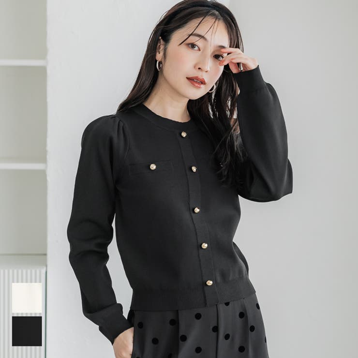 ゴールドボタンニットプルオーバー レディース | coca | 詳細画像1 