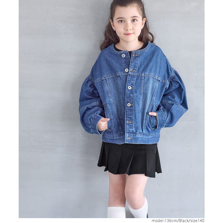 ［Black］ | プリーツ切替スカート キッズ | coca