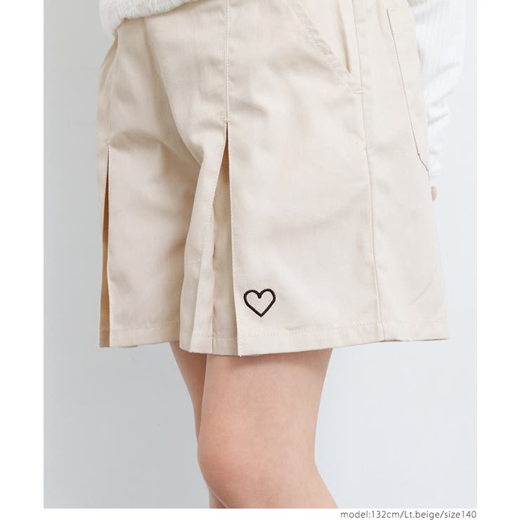 ツイルプリーツショートパンツ キッズ[品番：PA000016642]｜coca