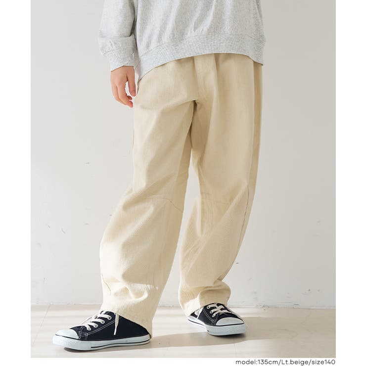 ［Lt.beige］ | ケミカル加工デニムカーブパンツ | coca