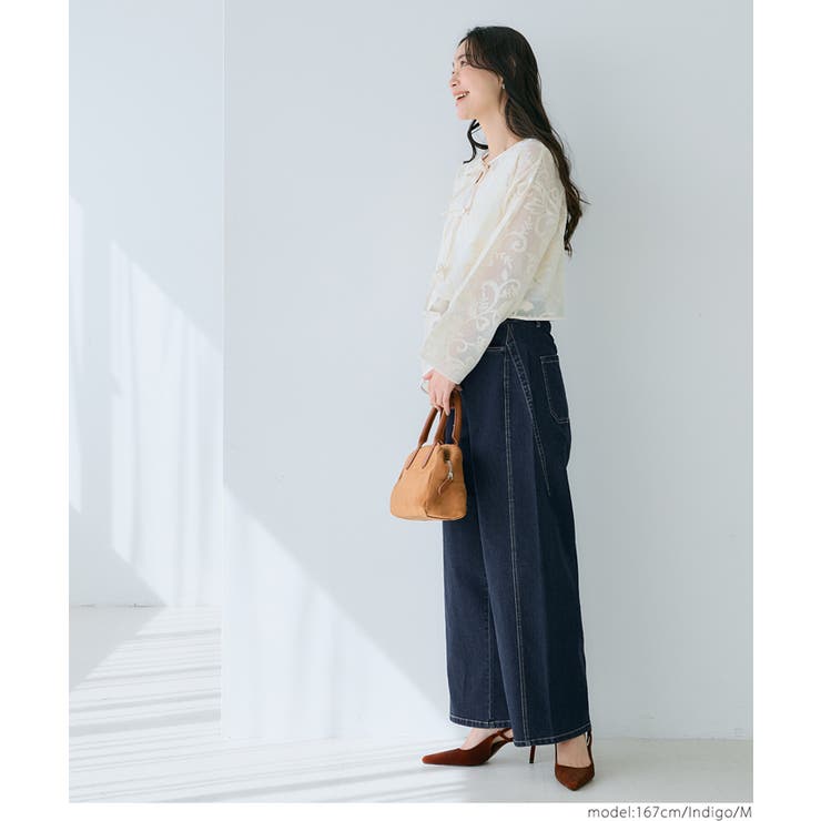 ワイドシルエットデニムパンツ レディース[品番:PA000016849 ワイドシルエットデニムパンツ レディース[品番:PA000016849