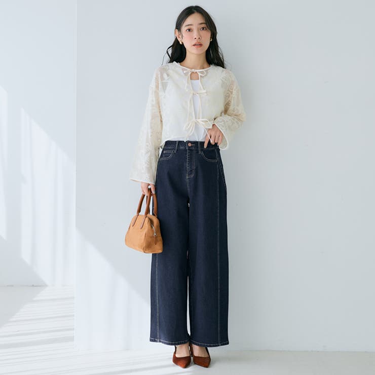 レディース ワイドシルエット デニムパンツ coca｜ワイドシルエットデニムパンツ | Rakuten Fashion(楽天