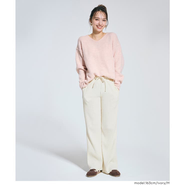 ［Ivory］ | 【DAILY WARM】裏起毛ジョーゼットリブパンツ | coca