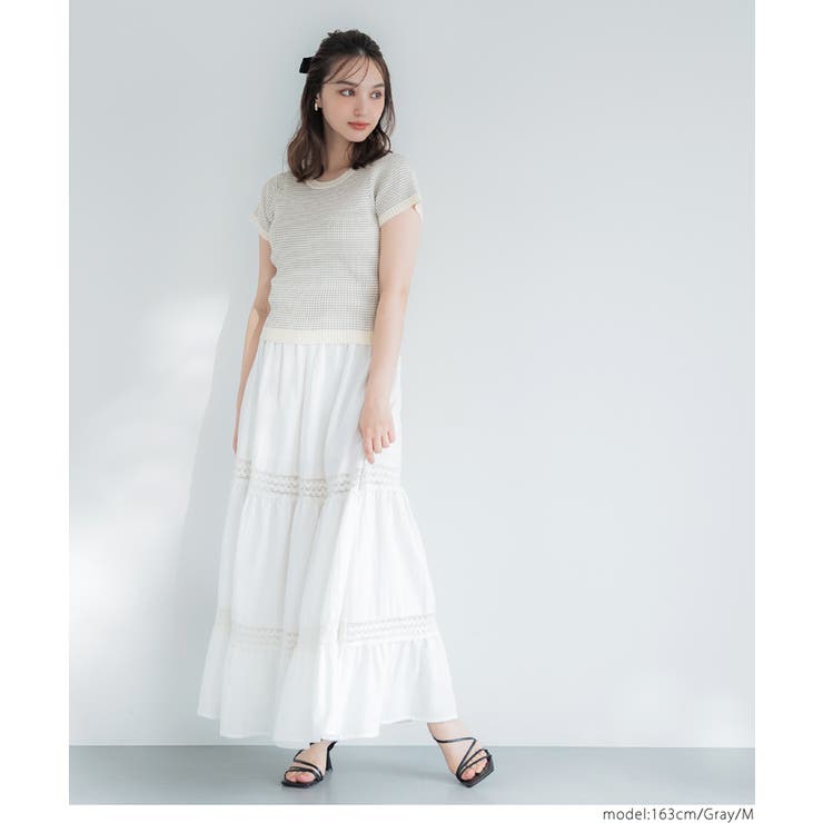 【WEB限定値下げ】ボーダーコンパクトニットトップス | coca | 詳細画像18 