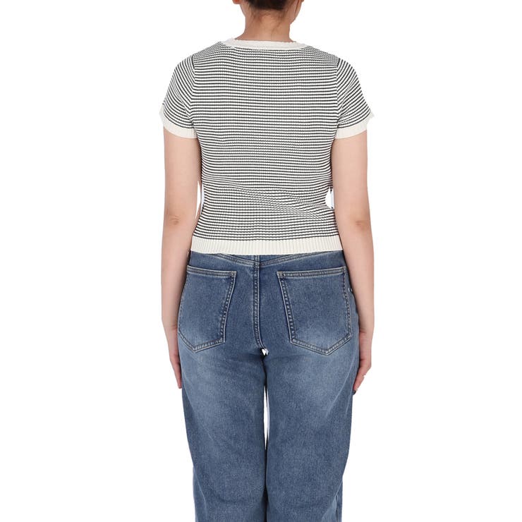 【WEB限定値下げ】ボーダーコンパクトニットトップス | coca | 詳細画像6 