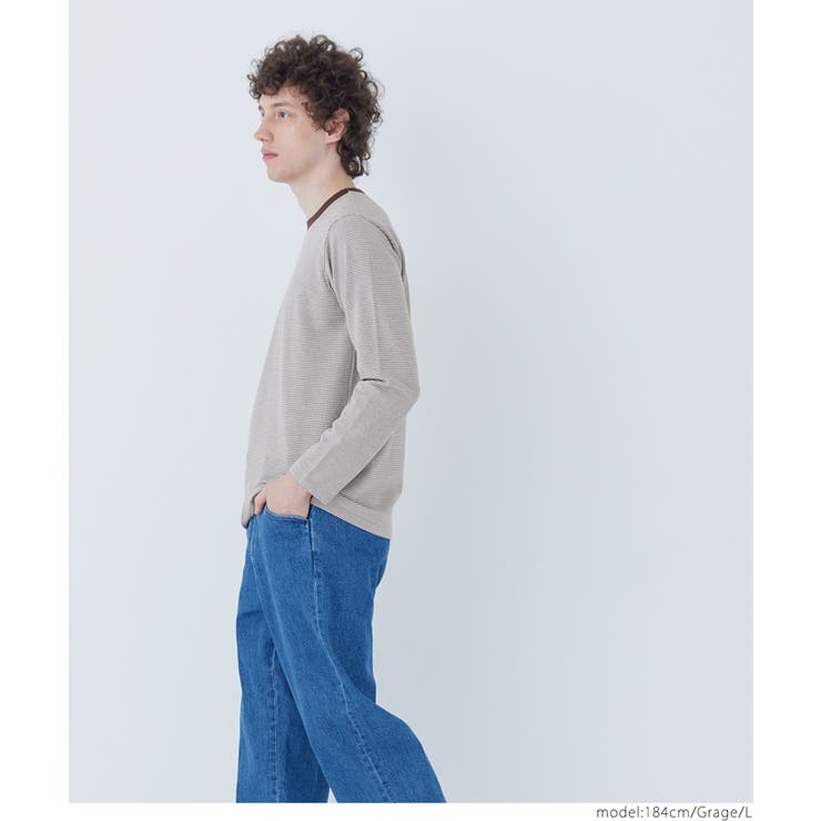 ジャカードボーダーロンT メンズ | coca | 詳細画像7 