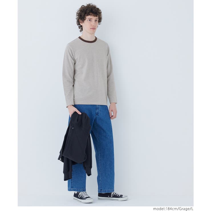 ジャカードボーダーロンT メンズ | coca | 詳細画像8 