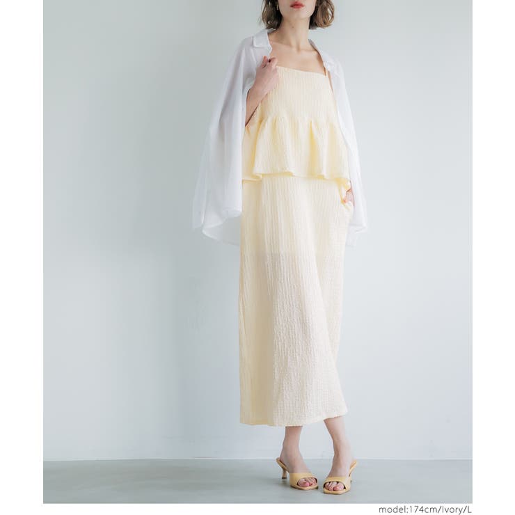 クロスシャーリングペプラムワンピース レディース | coca | 詳細画像17 