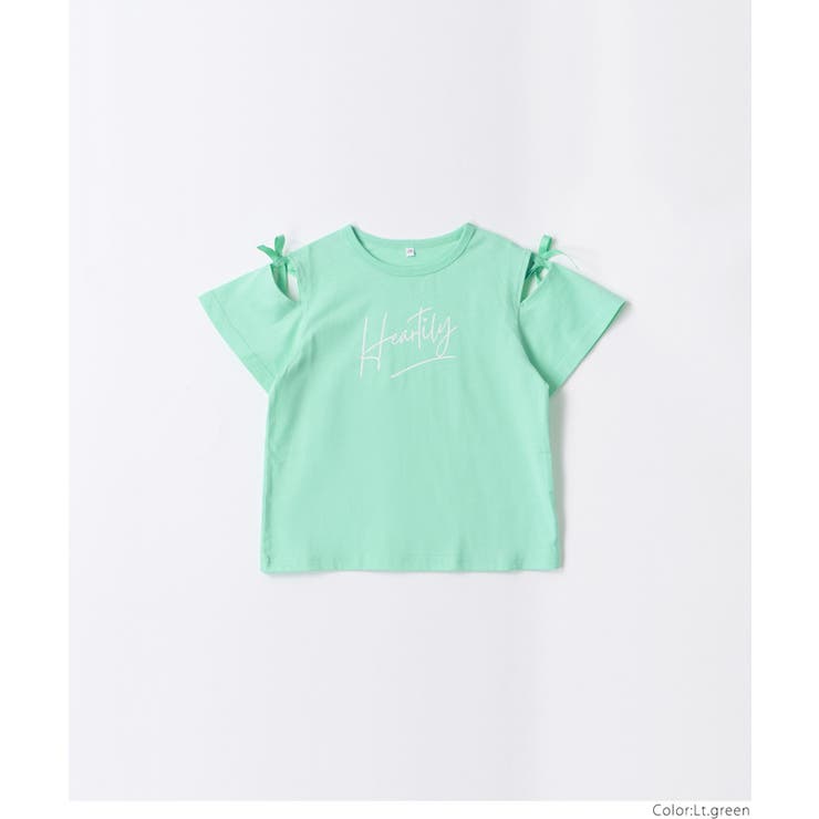 リボンオープンショルダーTシャツ キッズ | coca | 詳細画像13 