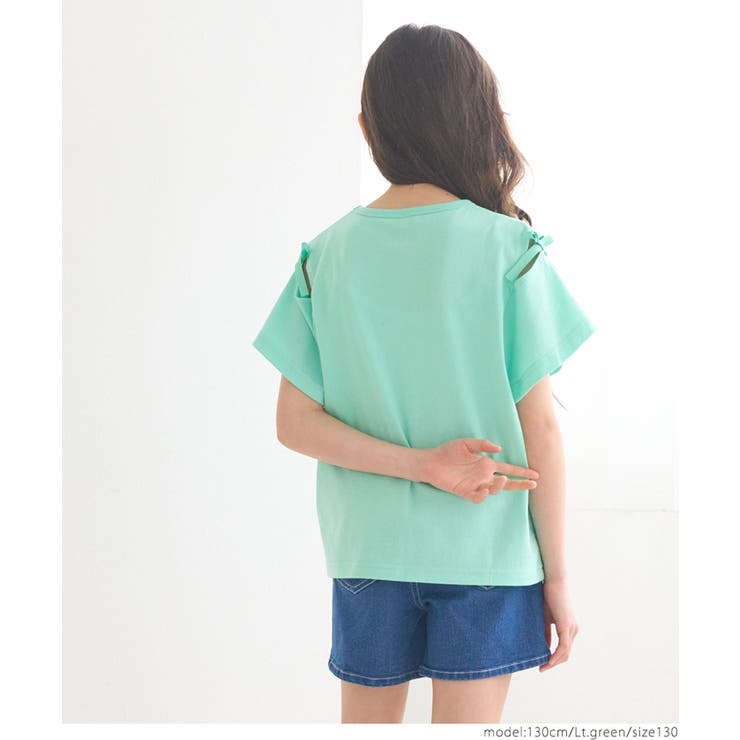 リボンオープンショルダーTシャツ キッズ | coca | 詳細画像3 