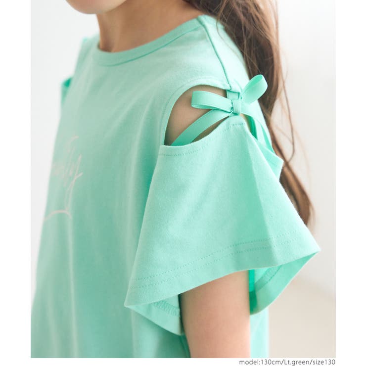 リボンオープンショルダーTシャツ キッズ | coca | 詳細画像6 