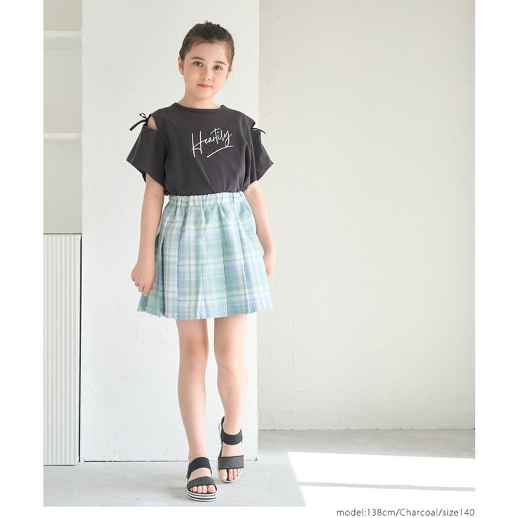 リボンオープンショルダーTシャツ キッズ | coca | 詳細画像7 