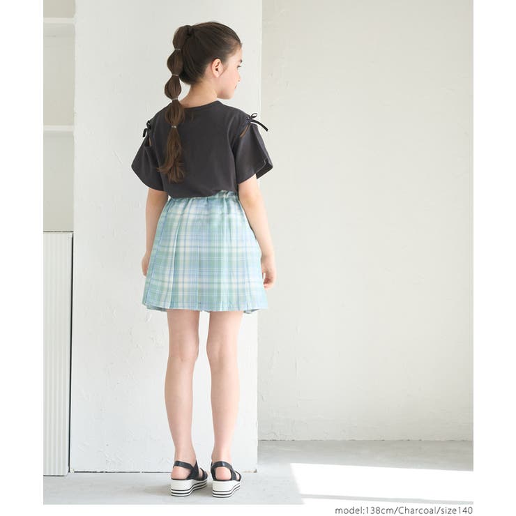 リボンオープンショルダーTシャツ キッズ | coca | 詳細画像9 