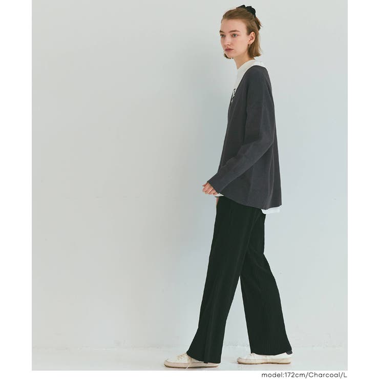 女性らしい抜け感を演出。ディープVネックニットトップス | coca | 詳細画像11 