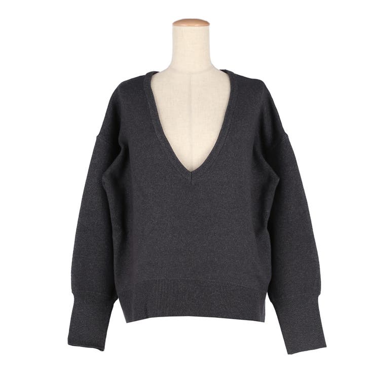 女性らしい抜け感を演出。ディープVネックニットトップス | coca | 詳細画像3 