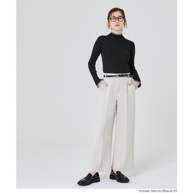 配色デザインで魅せる、アンゴラタッチ配色ハイネックニット | coca | 詳細画像20 