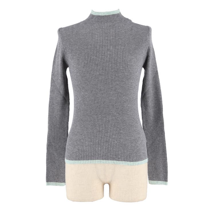 配色デザインで魅せる、アンゴラタッチ配色ハイネックニット | coca | 詳細画像2 