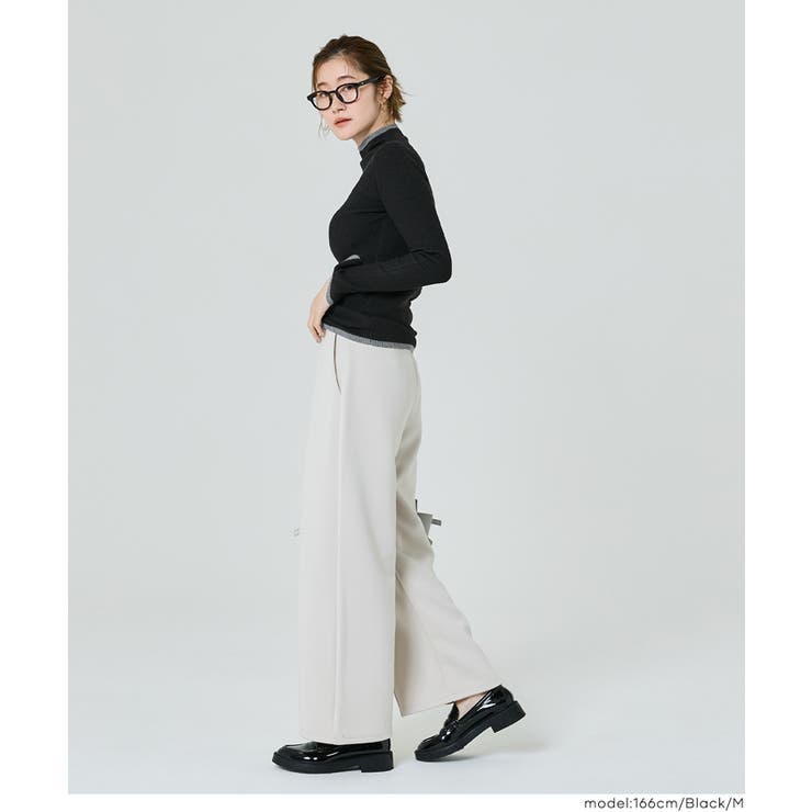 配色デザインで魅せる、アンゴラタッチ配色ハイネックニット | coca | 詳細画像21 