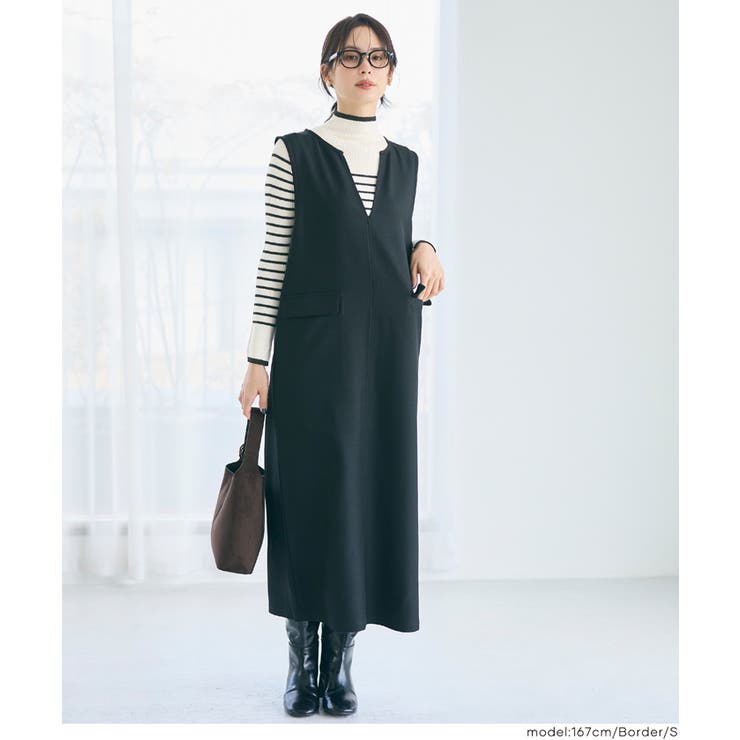 配色デザインで魅せる、アンゴラタッチ配色ハイネックニット | coca | 詳細画像25 