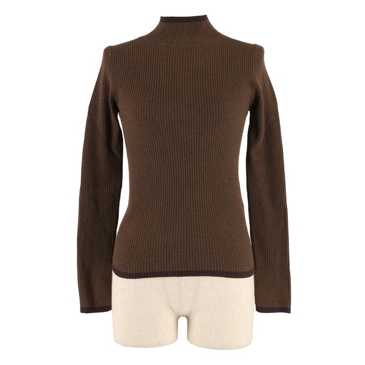 配色デザインで魅せる、アンゴラタッチ配色ハイネックニット | coca | 詳細画像3 