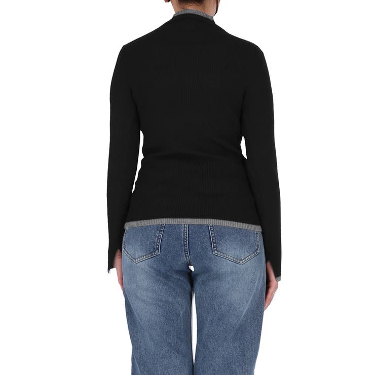 配色デザインで魅せる、アンゴラタッチ配色ハイネックニット | coca | 詳細画像8 