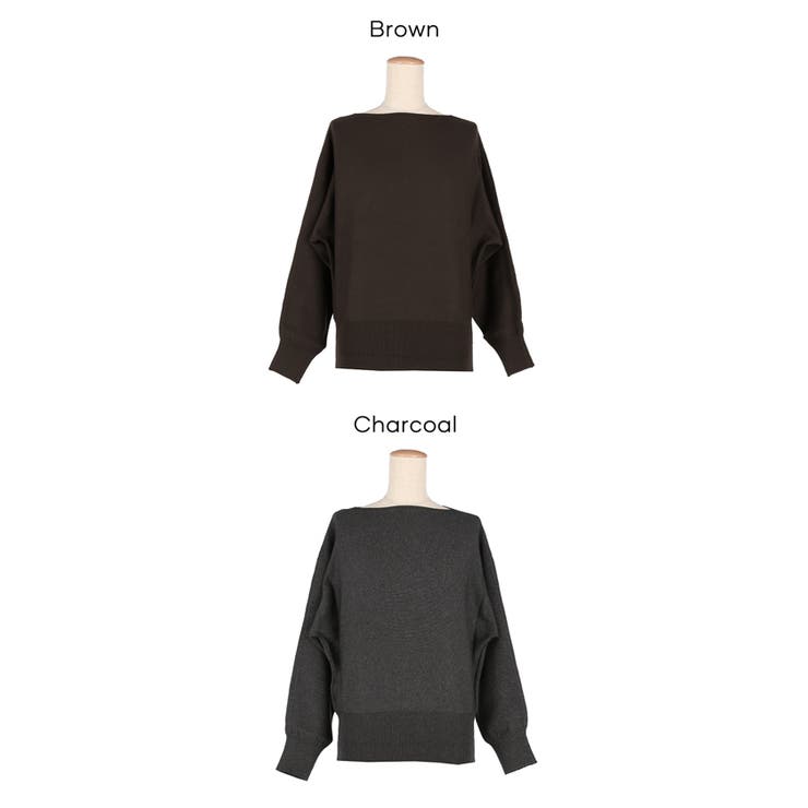 シンプルに映える、抜け感ボートネックドルマンニット | coca | 詳細画像15 