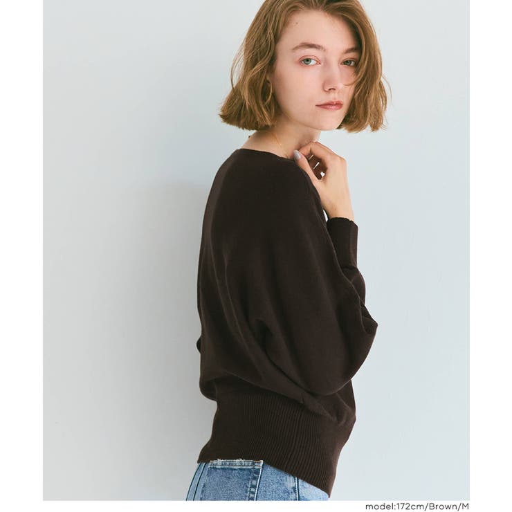 シンプルに映える、抜け感ボートネックドルマンニット | coca | 詳細画像5 
