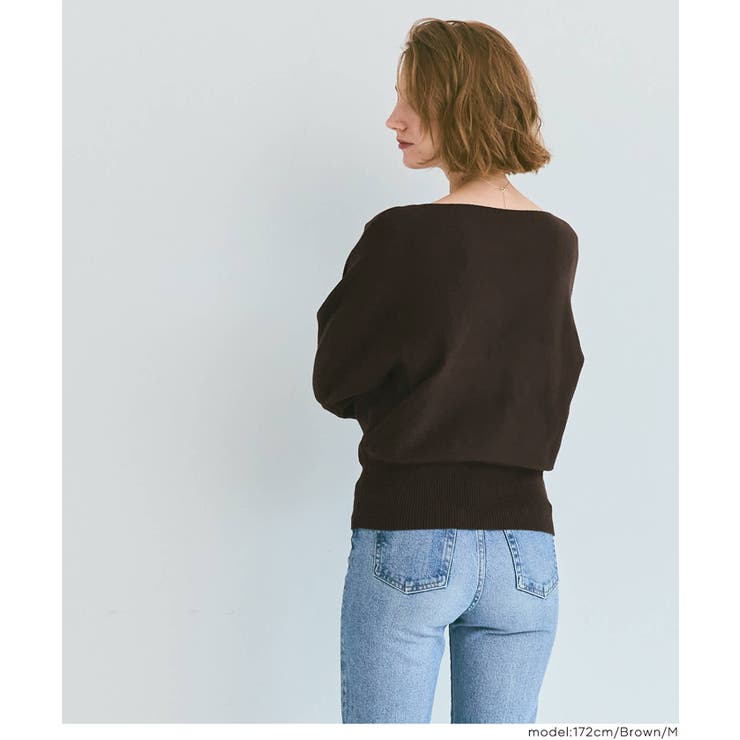 シンプルに映える、抜け感ボートネックドルマンニット | coca | 詳細画像7 